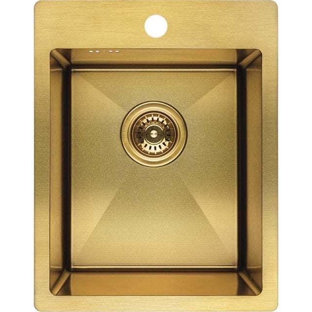 LAVEO Zlewozmywak stalowy MARMARA 37,5x48 cm 1-komorowy złoty SAM_G10