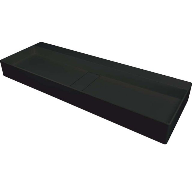 DEANTE Umywalka podwójna nablatowa BLUR granitowa 100x40 cm z maskown