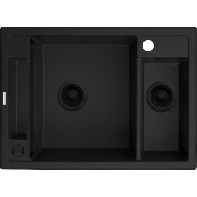 DEANTE Zlewozmywak granitowy MAGNETIC magnetyczny 1,5-komorowy nero Z