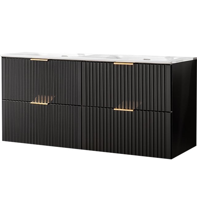 COMAD Zestaw mebli ADEL BLACK 2 szafki z umywalką meblową SKY 120 cm,