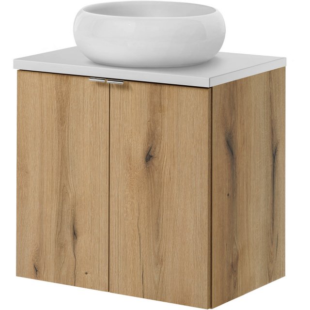 COMAD Zestaw mebli NOVA OAK szafka z drzwiami z blatem WHITE 60 cm, u