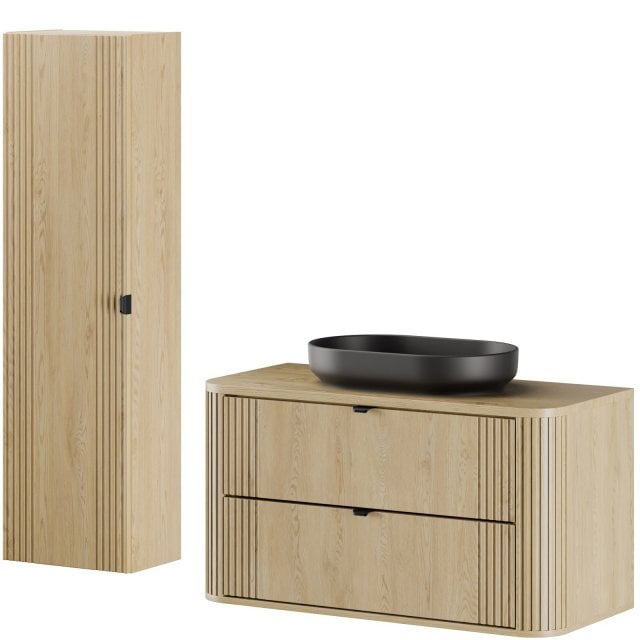 COMAD Zestaw mebli OVALIA CREMONA szafka z blatem 100 cm, umywalka RI