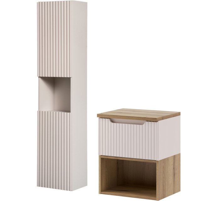 COMAD Zestaw mebli NOVA CASHMERE szafka z blatem NOVA OAK 50 cm, słup