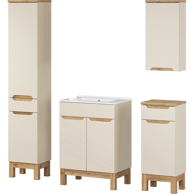 COMAD Zestaw mebli BALI CASHMERE 3 szafki, umywalka meblowa LAVA 60 c