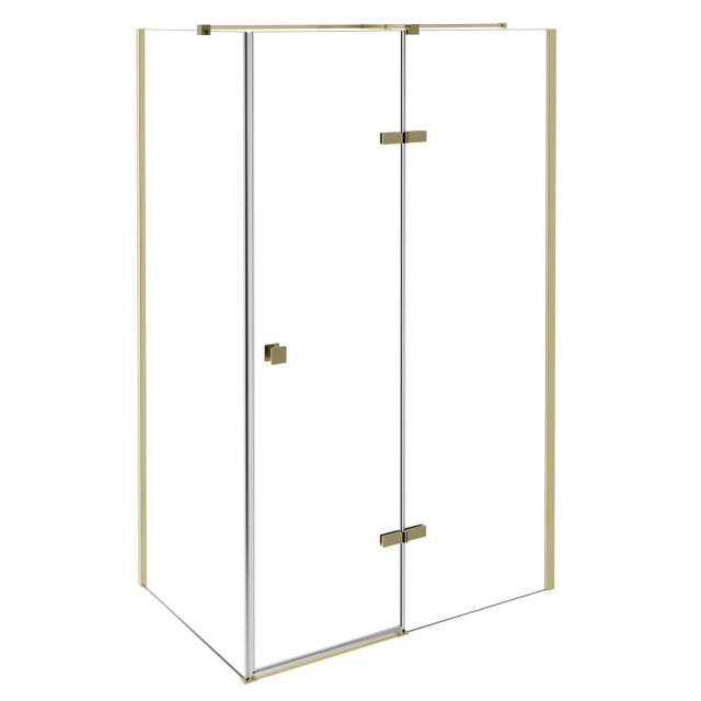 BESCO Kabina prysznicowa prostokątna PIXA GOLD prawa 100x80x195 złota