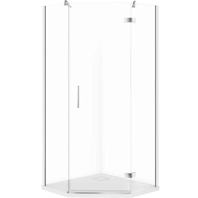 CERSANIT Kabina prysznicowa pięciokątna JOTA prawa chrom 80x80 z brod