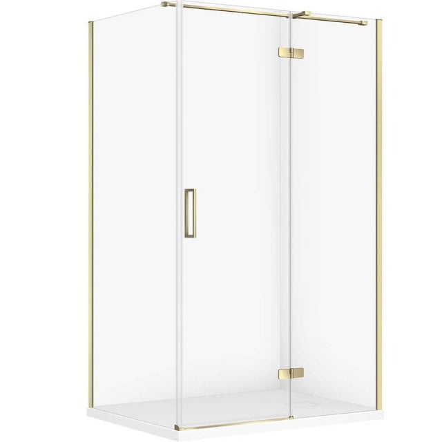 CERSANIT Zestaw kabina prostokątna JOTA prawa 120x90 złota, brodzik T