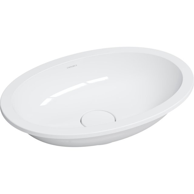OMNIRES Umywalka podblatowa SHELL M+ 48x31 biała połysk SHELL480UPBP