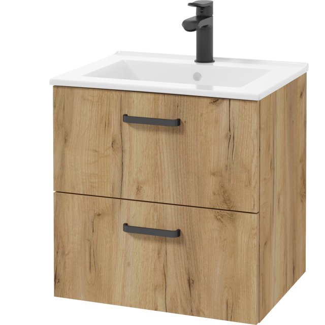 DEFTRANS Szafka PROXI z umywalką meblową wpuszczaną w blat dąb craft