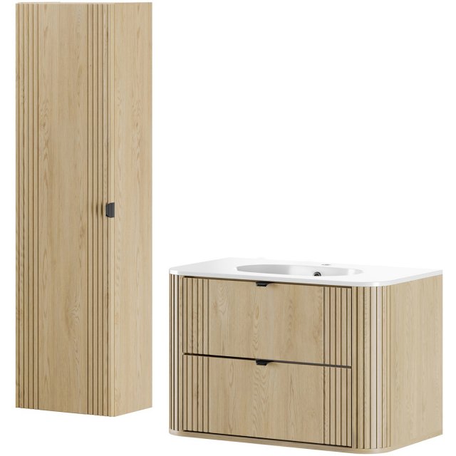 COMAD Zestaw mebli OVALIA CREMONA szafka z umywalką meblową PURE 80 c