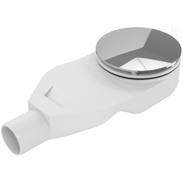 Syfon brodzikowy MARELLE 90 mm niski biały z klapką chrom TER-0309