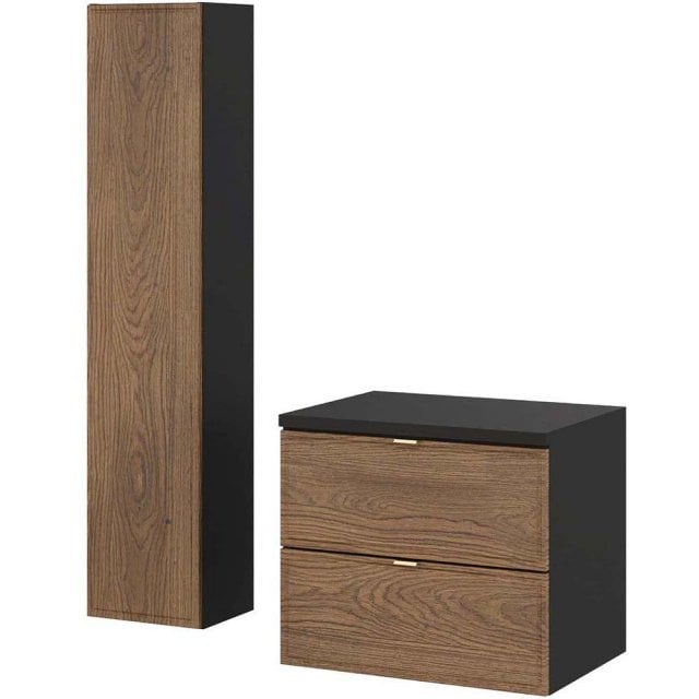 COMAD Zestaw mebli TALIA CASELLA szafka z blatem BLACK 60 cm, słupek