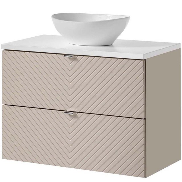 COMAD Zestaw mebli VIVA CASHMERE szafka z blatem WHITE 80 cm, umywalk