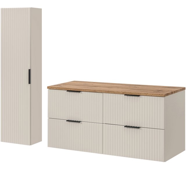 COMAD Zestaw mebli ADEL CASHMERE 2 szafki z blatem WOTAN 120 cm, słup