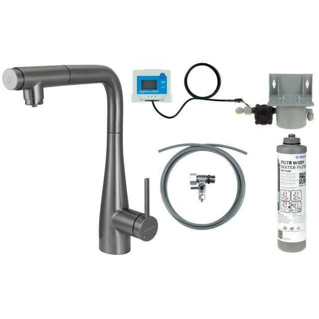 DEANTE Bateria kuchenna ERIDAN z zestawem do filtracji titanium BREFD