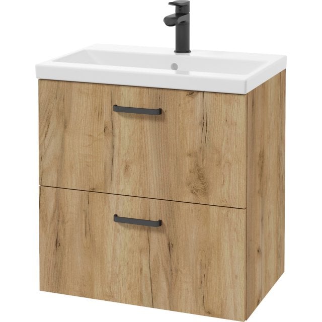 DEFTRANS Szafka PROXI z umywalką meblową wpuszczaną w blat dąb craft