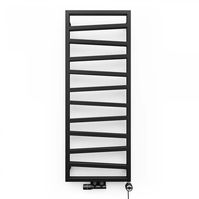 TERMA Grzejnik łazienkowy ZIGZAG 131x50 czarny WGZIG131050K9M5ZS