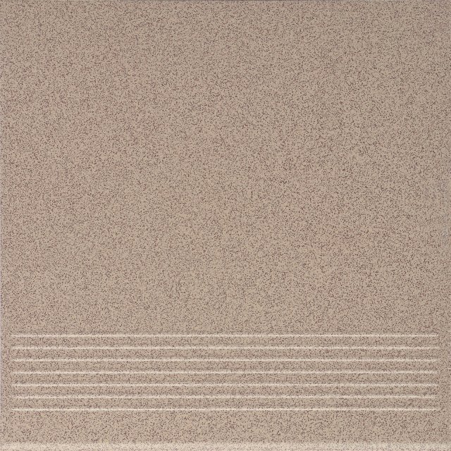 Gres techniczny stopnica RODOS beige-brown mat 30x30 gat. II