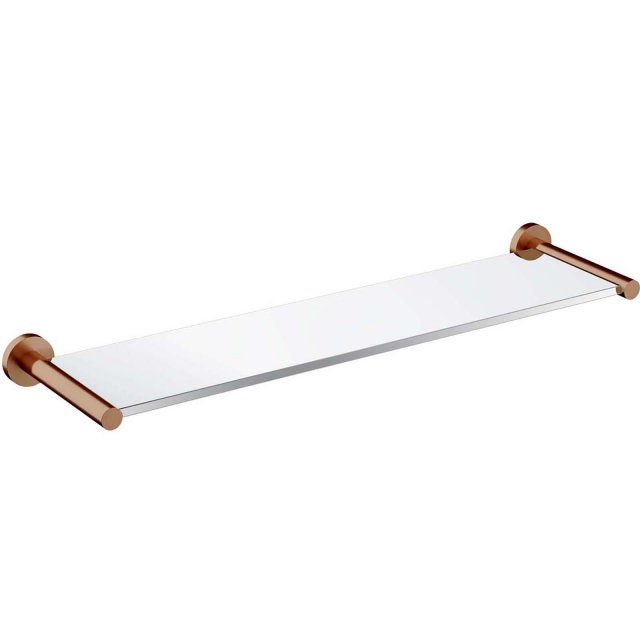 OMNIRES Półka ścienna szklana MODERN PROJECT 55 cm miedź szczotkowana