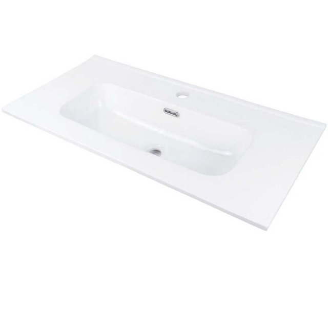 DEANTE Umywalka ceramiczna TUBO wpuszczana w blat z miejscem na bater