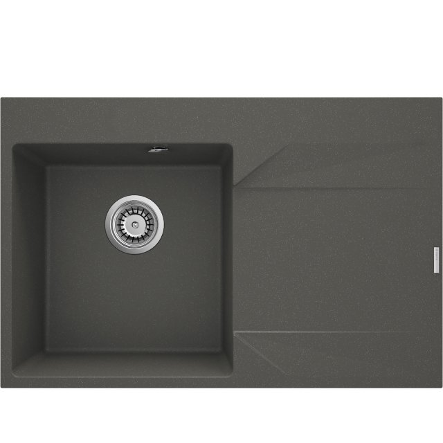 DEANTE Zlewozmywak granitowy EVORA antracyt metalik 1-komorowy z ocie