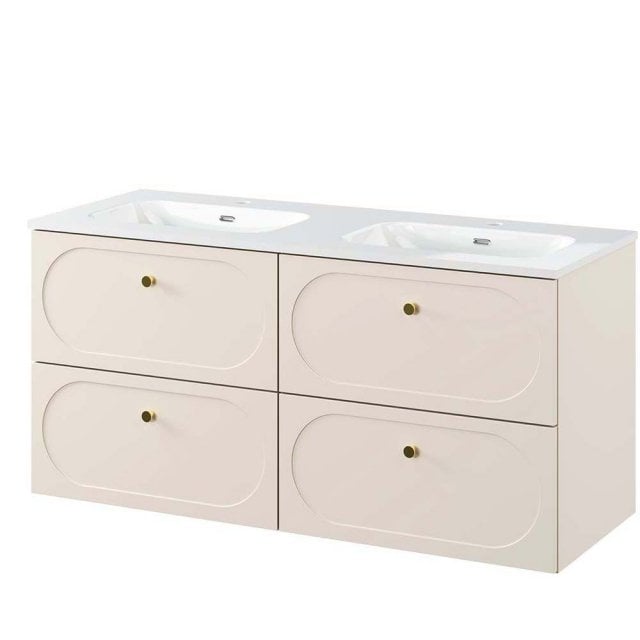 COMAD Zestaw mebli DONNA SAND 2 szafki z umywalką meblową FLY 120 cm