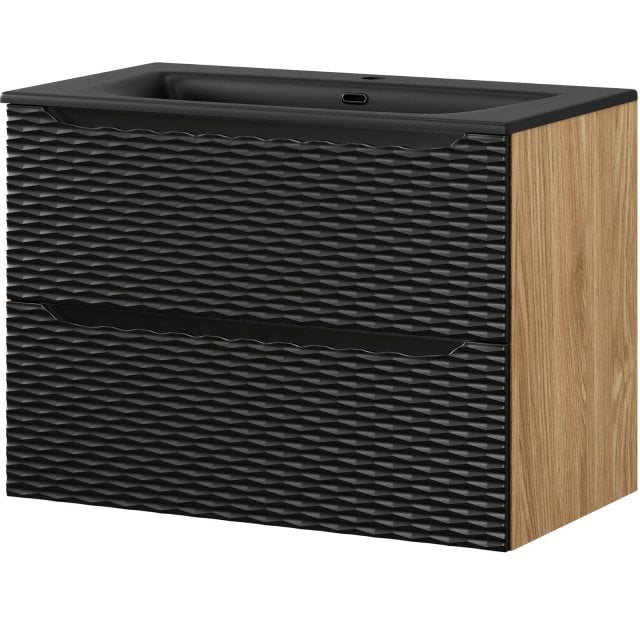 COMAD Szafka OCEAN BLACK z umywalką meblową SKY BL 80 cm