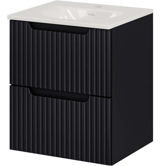 COMAD Szafka NOVA BLACK z umywalką meblową SKY 50 cm