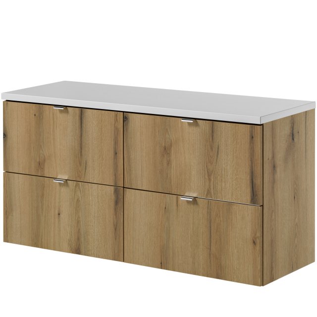 COMAD Zestaw mebli NOVA OAK 2 szafki 60 cm z blatem WHITE 120 cm