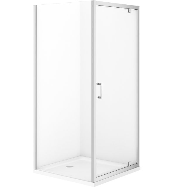 CERSANIT Kabina narożna VERSO PIVOT 90x190 cm chrom z brodzikiem TAKO