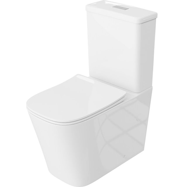 LAVITA Kompakt WC TRYTON bezkołnierzowy z deską duroplastową biały