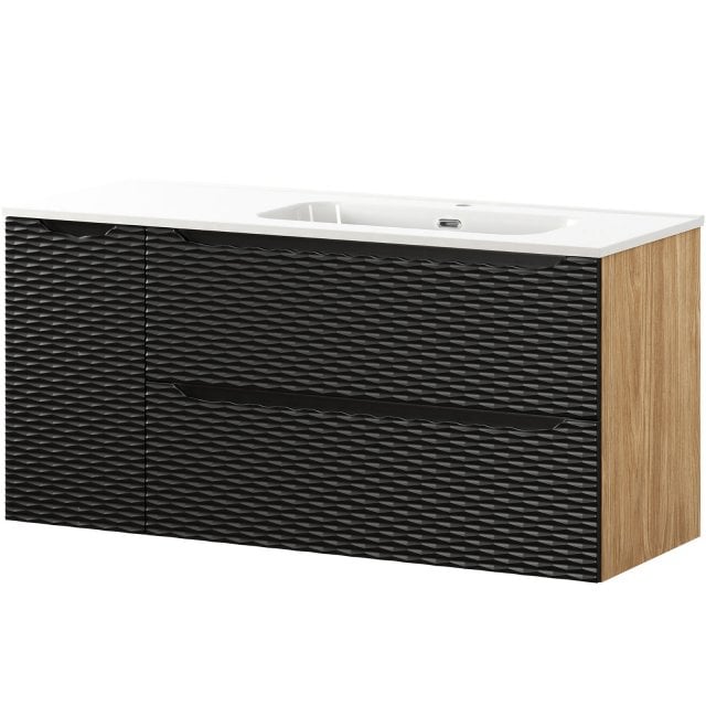 COMAD Zestaw mebli OCEAN BLACK 2 szafki z umywalką meblową GO 2 L 120