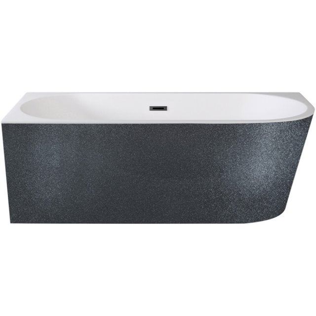 BESCO Wanna wolnostojąca ZOYA GRAFIT 170 lewa maskownica syfonu z prz