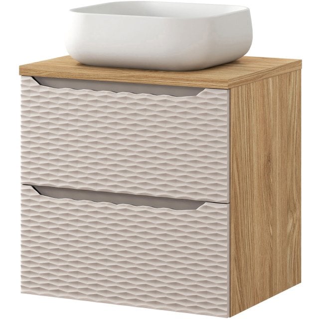 COMAD Zestaw mebli OCEAN BEIGE szafka z blatem 60 cm, umywalka NIKA