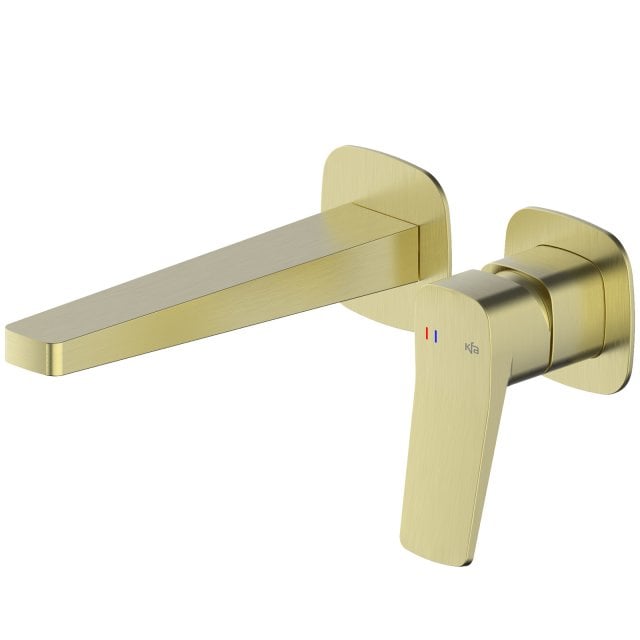 KFA Bateria umywalkowa MALAGA podtynkowa ścienna jasna złota szczotko