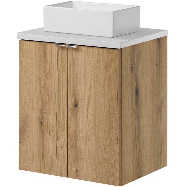 COMAD Zestaw mebli NOVA OAK szafka z drzwiami z blatem WHITE 50 cm, u