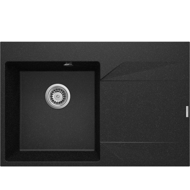 DEANTE Zlewozmywak granitowy EVORA grafitowy 1-komorowy z ociekaczem