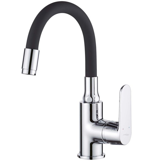 KUCHINOX Bateria umywalkowa stojąca DIMA z elastyczną wylewką czarna/