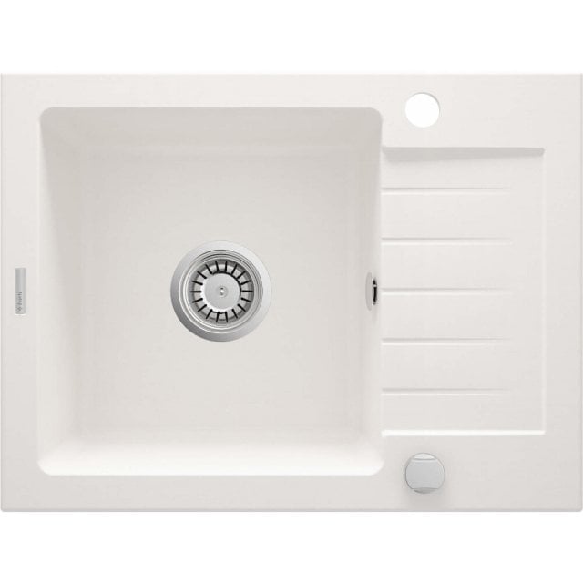 DEANTE Zlewozmywak granitowy ZORBA alabaster 1-komorowy z ociekaczem