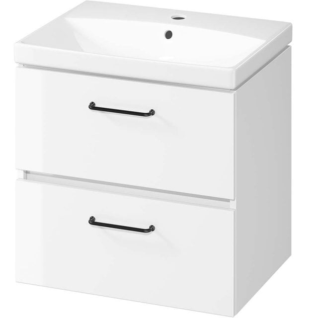 CERSANIT Szafka z umywalką MALTA 60 biała DSM, uchwyt czarny S4002-00