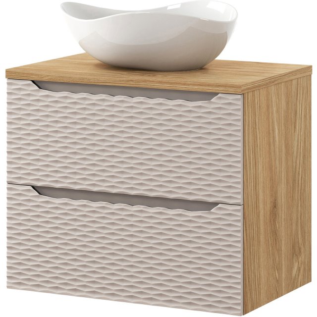 COMAD Zestaw mebli OCEAN BEIGE szafka z blatem 70 cm, umywalka CLOUD