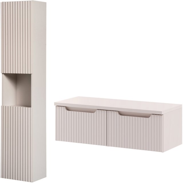 COMAD Zestaw mebli NOVA CASHMERE 2 szafki z blatem 100 cm, słupek 30x