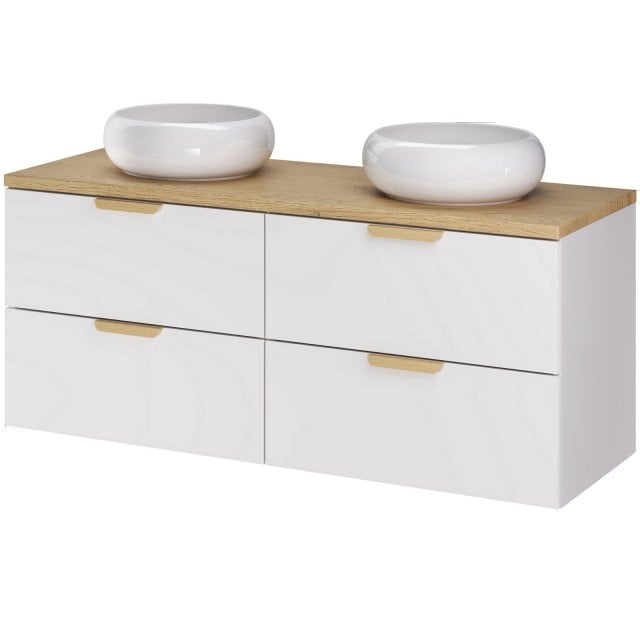 COMAD Zestaw mebli ASTER WHITE 2 szafki z blatem CREMONA 120 cm, 2 um