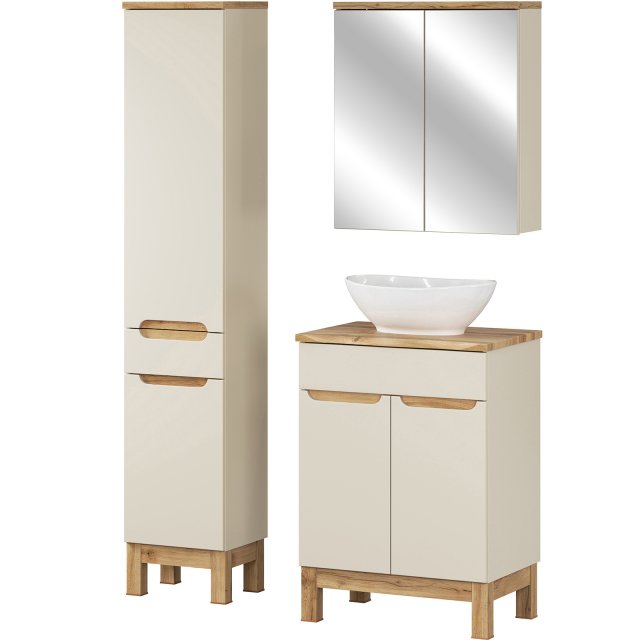 COMAD Zestaw mebli BALI CASHMERE 2 szafki 60 cm, blat WOTAN 60 cm, sł