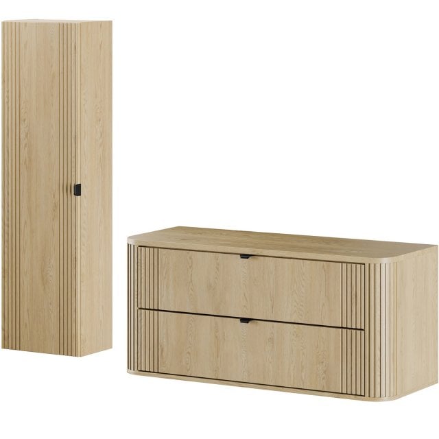 COMAD Zestaw mebli OVALIA CREMONA szafka z blatem 120 cm, słupek 40 c