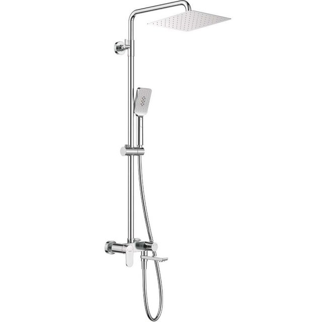 DEANTE Deszczownica ALPINIA chrom z baterią wannową z ruchomą wylewką