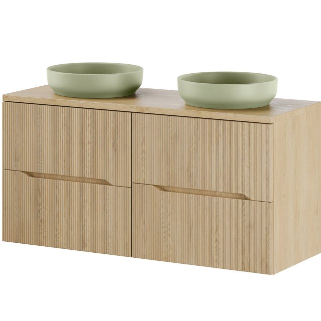 COMAD Zestaw mebli NORDIC CREMONA 2 szafki z blatem 120 cm, 2 umywalk