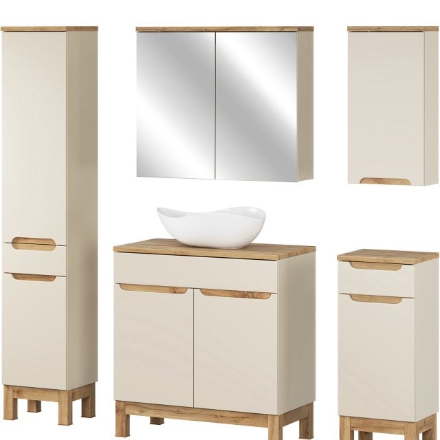 COMAD Zestaw mebli BALI CASHMERE 4 szafki, blat WOTAN 80 cm, słupek 3