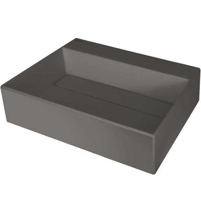 DEANTE Umywalka nablatowa CORREO 50x40 granitowa z maskownicą antracy