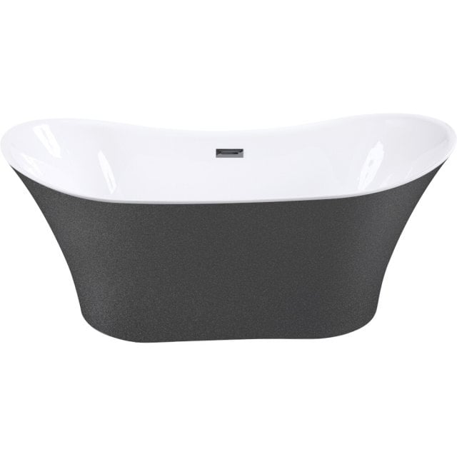 BESCO Wanna wolnostojąca AMBER GLAM GRAFIT 170 maskownica syfonu z pr
